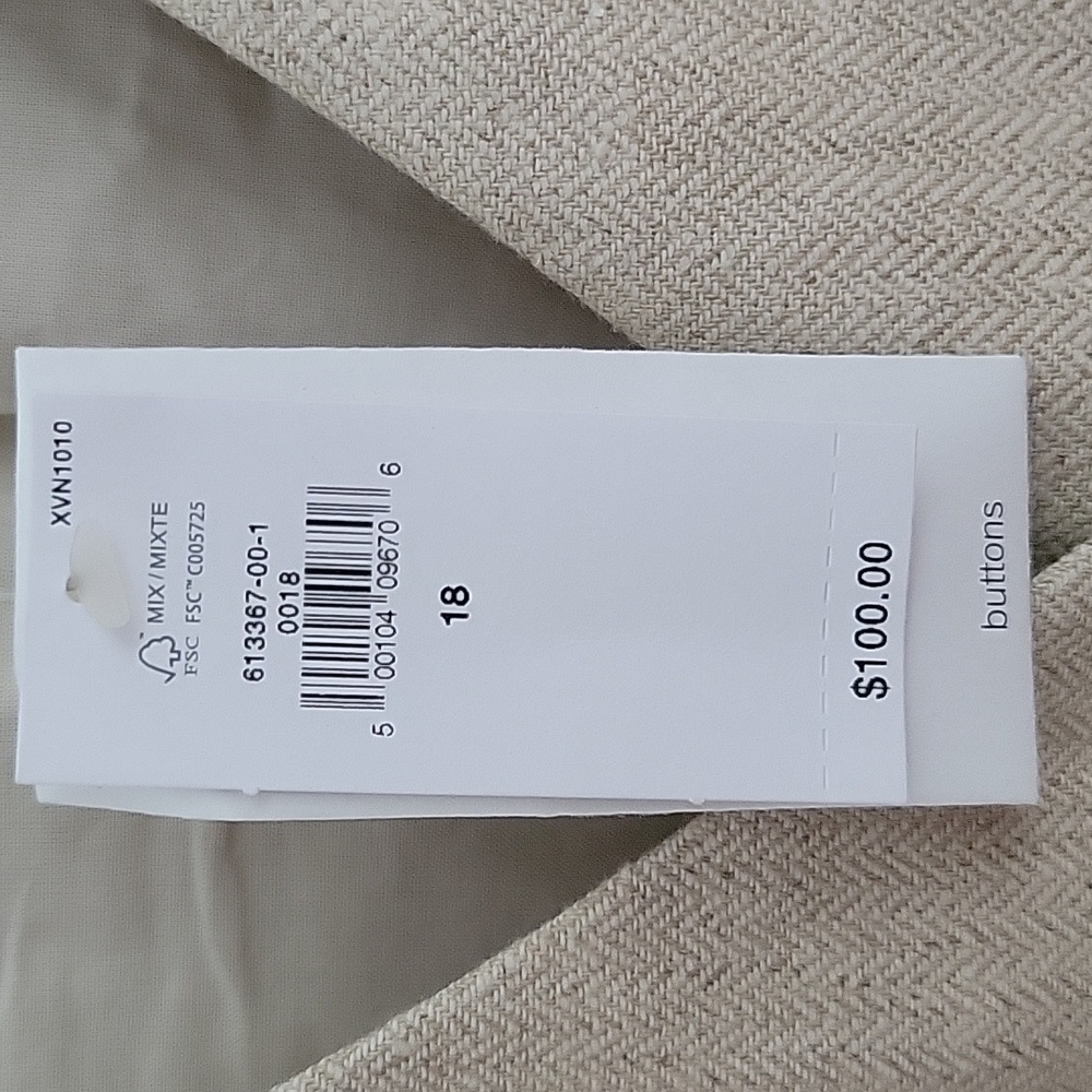 Banana Republic Vest, Size 18, Light Taupe/Pebble, NWT - Picture 4 of 10